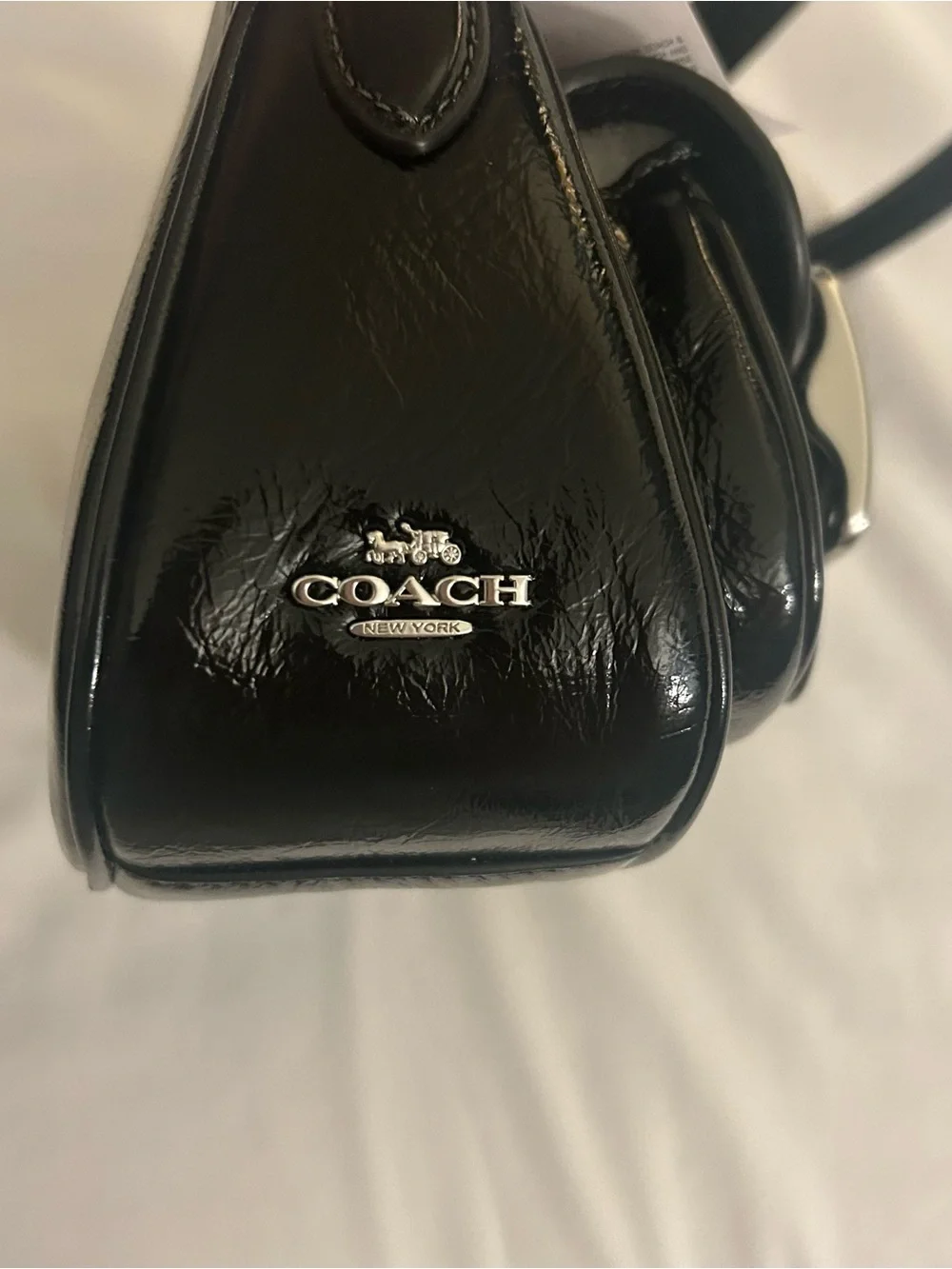 Coach Ashton Black Patent Leather Mini Shoulder Bag NWT